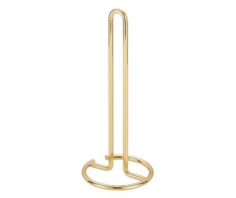 Suport metalic Pufo Gold pentru rola hartie, prosoape de bucatarie, 31 cm, auriu
