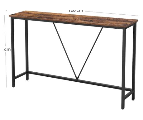 VASAGLE konzolni stol s metalnim okvirom, industrijski dizajn, 120x23x74 cm, rustikalno smeđa