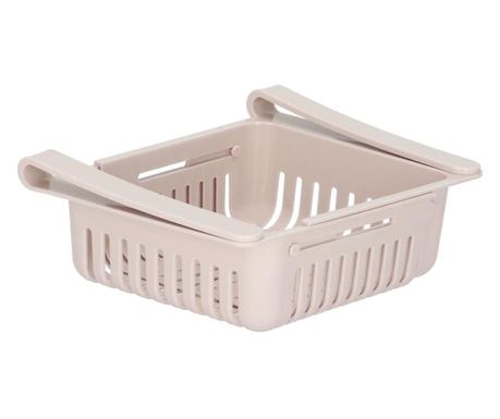 Raztegljiva košara za organiziranje hladilnika, 16x28,5 cm, kremna