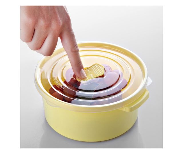 12 db-os ételtároló készlet (4X500 ml, 4X1000 ml, 4X2000 ml), narancssárga, légtelenítő szelepes tetővel