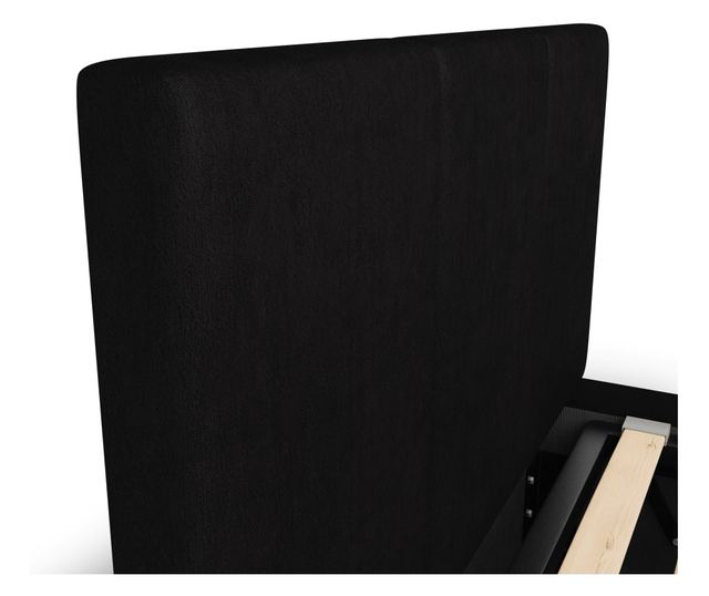 Łóżko Pojedyncze 90x200cm Łóżko Tapicerowane z Pojemnikiem Czarne