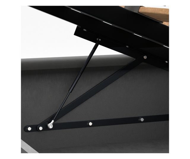 Łóżko Pojedyncze 90x200cm Łóżko Tapicerowane z Pojemnikiem Czarne