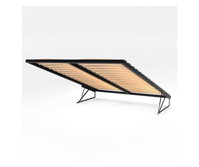 Łóżko Pojedyncze 90x200cm Łóżko Tapicerowane z Pojemnikiem Czarne