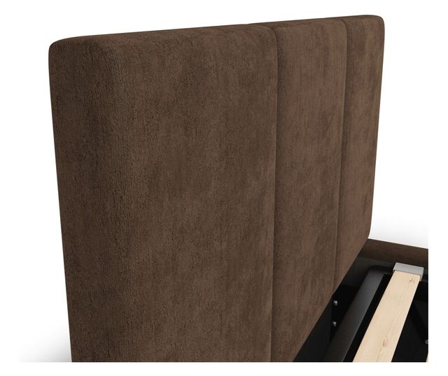 Łóżko Pojedyncze 90x200cm Łóżko Tapicerowane z Pojemnikiem Brązowe