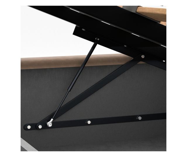 Łóżko Pojedyncze 90x200cm Łóżko Tapicerowane z Pojemnikiem Brązowe