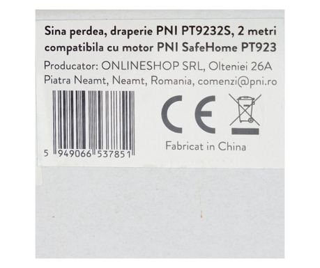 PNI PT9232S Pametna vodilica za zavjese, duljina 2 m, kompatibilna s PNI SafeHome PT923 pametnim motorom