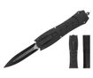 Automatyczny nóż sprężynowy, stal nierdzewna, 24 cm, czarny