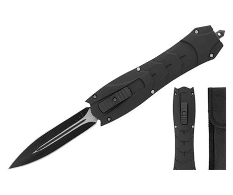 Automatski opružni nož, nehrđajući čelik, 24 cm, crni