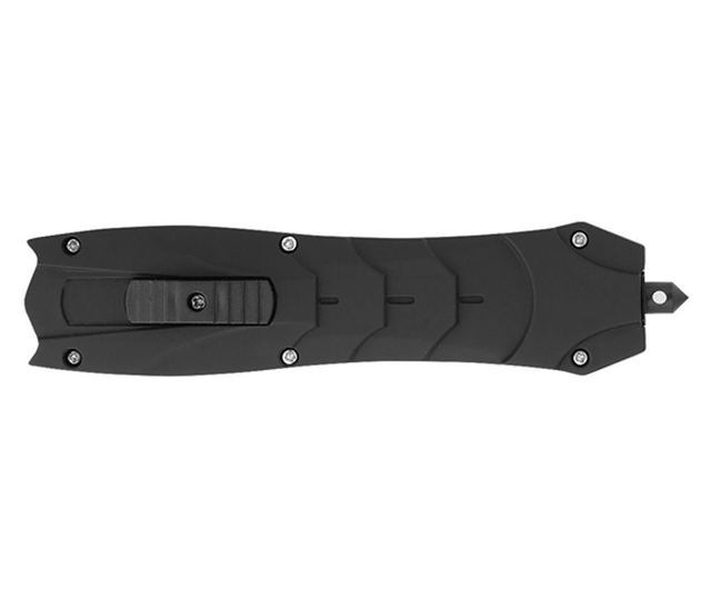 Automatyczny nóż sprężynowy, stal nierdzewna, 24 cm, czarny