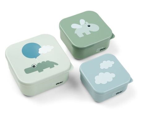 Set 3 caserole pentru gustari Done by Deer Happy Clouds Green