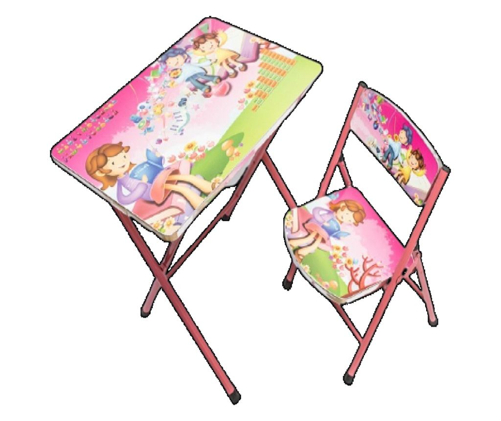 Set Masuta Si Scaun Pliabil Klausstech, Marime Normala, Destinat Pentru Copii, Imprimeu Colorat, Ergonomic, Usor, Modern, Rosu - 2