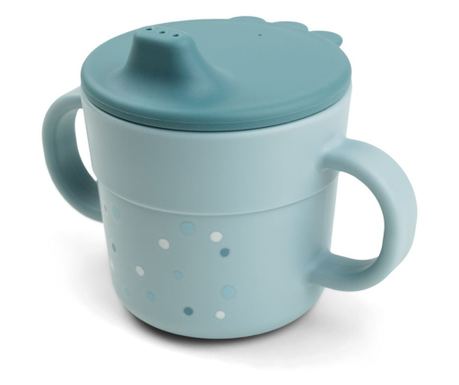 Cană de antrenament Done by Deer Foodie Happy Dots Blue