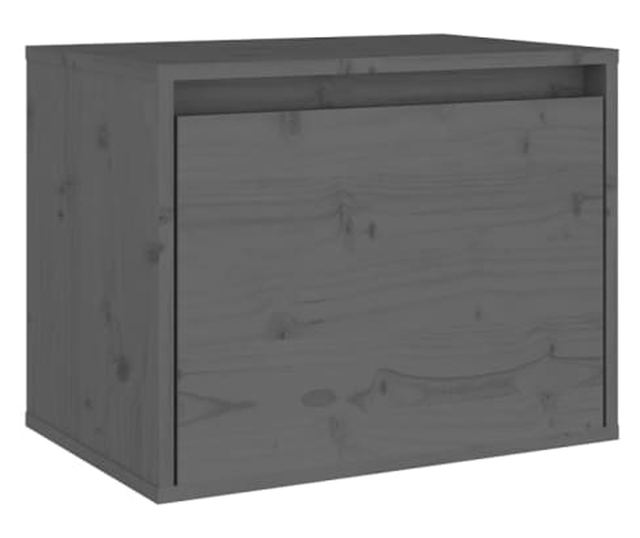 Szafy ścienne, 2 szt., szare, 45x30x35 cm, drewno sosnowe