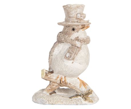 Bež figurica ptice od polirezina 5x3x8 cm