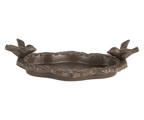 Кафява желязна хранилка за птици 24x13x6 см