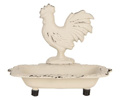 Vintage bež metalna posuda za sapun 16x12x14 cm