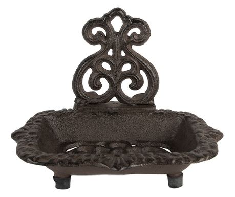 Smeđa metalna posudica za sapun 15x11x11 cm