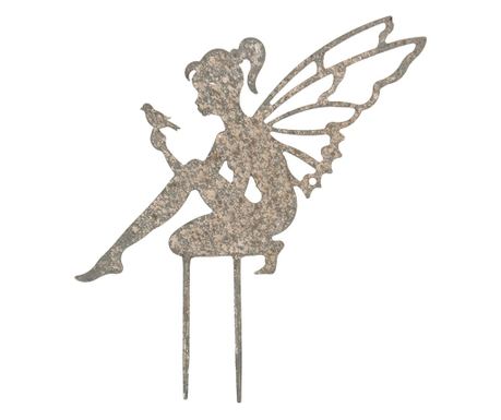 Decorațiune grădină Zâna metal gri vintage 37x1x38 cm