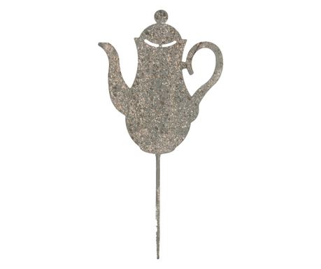 Decorațiune grădină Ceainic metal gri vintage 20x1x40 cm