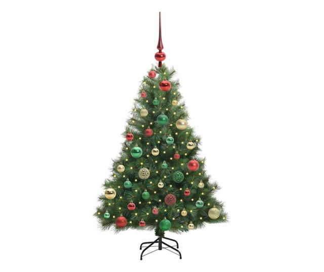 vidaXL Artificial Christmas Tree with 150 LED Green 120 cm PE and PVC