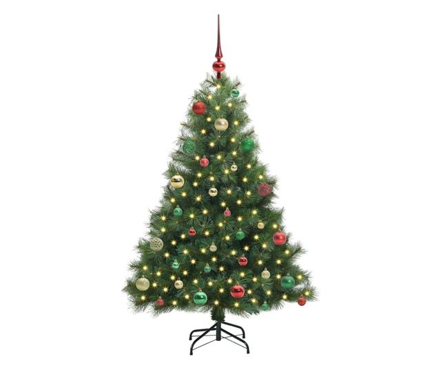 vidaXL Artificial Christmas Tree with 150 LED Green 150 cm PE and PVC