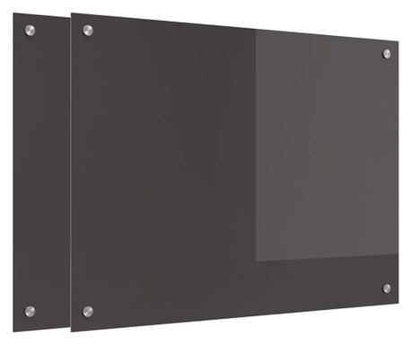 vidaXL Panou de bucătărie 2 pcs Gri închis 80 x 60 cm