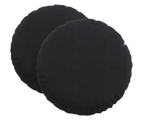 vidaXL Perne de Șezut 2 pcs Negru Ø60 x 21 cm Catifea