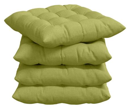 vidaXL Perne de Șezut 4 pcs Verde deschis 40 x 40 x 6 cm țesătură