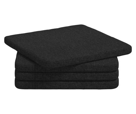 vidaXL Perne de Șezut 4 pcs Negru 40 x 40 x 3 cm țesătură