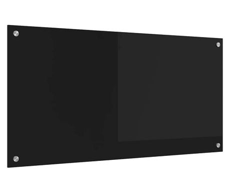 vidaXL Panou de bucătărie Negru 100 x 50 cm sticlă securizată