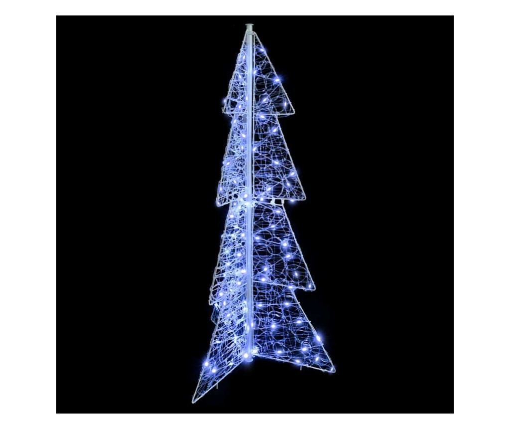 Коледно дърво с 100 LED светодиода Студено бяло 120 cm Акрил - 5