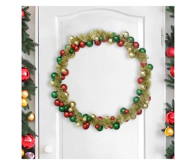 vidaXL Ghirlandă cu Bile de Crăciun Multicolour 186 cm Polistiren