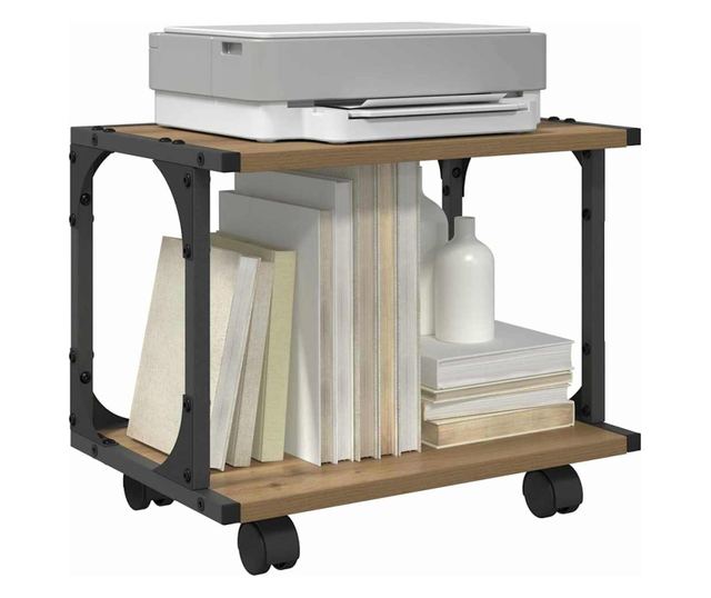 vidaXL Suport pentru imprimantă Stejar Artizanal 41 x 28 x 33.5 cm