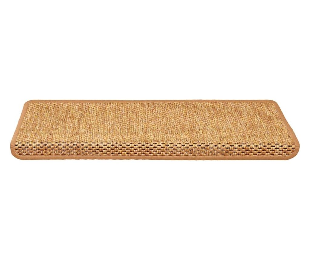 vidaXL Covorașe scări autoadezive, 15 buc. aspect sisal, 65x21x4cm sisal - 3