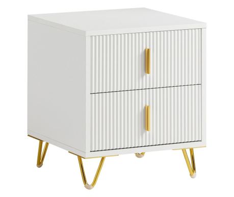 SoBuy Komplet 2 nočnih omaric s predali, sodobna bela pohištvo Š40 x D40 x V47 c