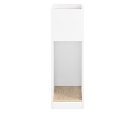 SoBuy ozka nočna omarica s predalom in polico, bela, 20×35×60 cm, model FBT171-W