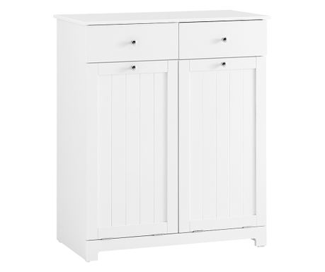 SoBuy Prostorni ormarić za kupaonicu s 2 ladice i vješalicom - Bijela