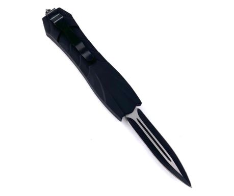 Briceag Automat KlaussTech, 23 cm, Maner PVC, Dispozitiv spargere geamuri, Clema prindere, Negru