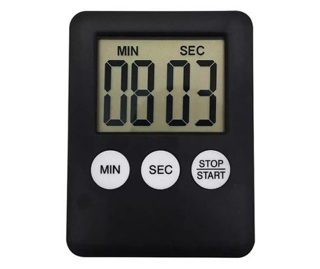 Cronometru electronic de bucatarie cu magnet, display LCD, Gonga® Negru