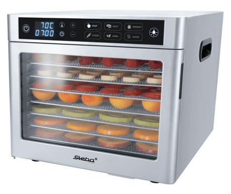 Deshidrator alimente, Steba Germany, 8 tăvi, 500 W, argintiu