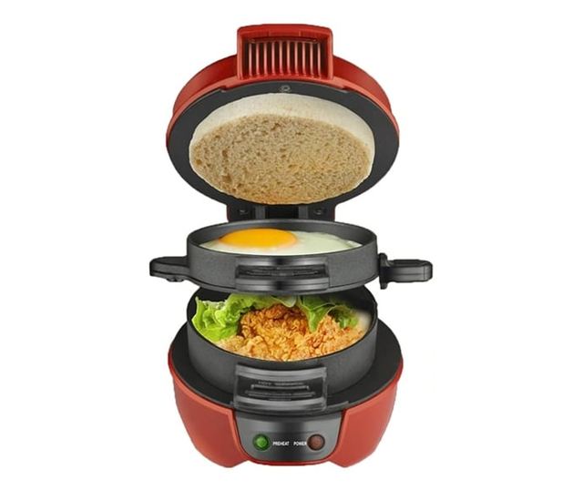 Uređaj za burgere, 600 W, ploče s neprianjajućim dnom, ravnomjerno zagrijavanje, 180°