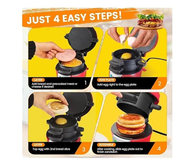 Uređaj za burgere, 600 W, ploče s neprianjajućim dnom, ravnomjerno zagrijavanje, 180°