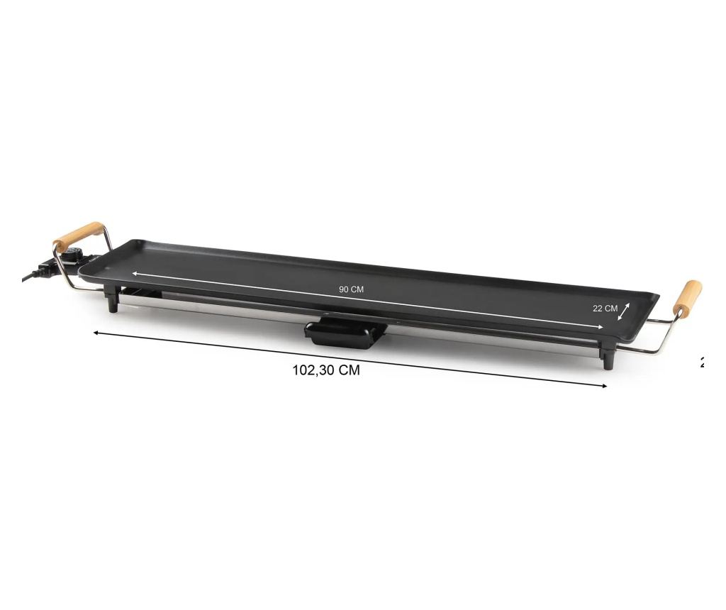 Plita electrica XXL DOMO, Teppanyaki, 90 x 22 cm, 1800 W, negru - 7