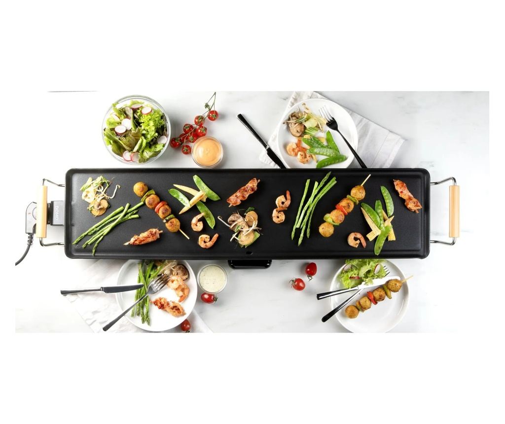 Plita electrica XXL DOMO, Teppanyaki, 90 x 22 cm, 1800 W, negru - 3