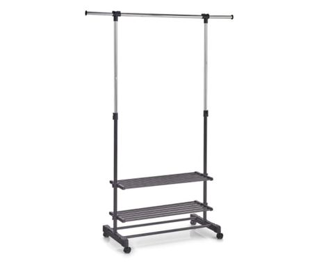 Zeller Clothes Rack, Metallic, 2 Shelves, 10 kg Load