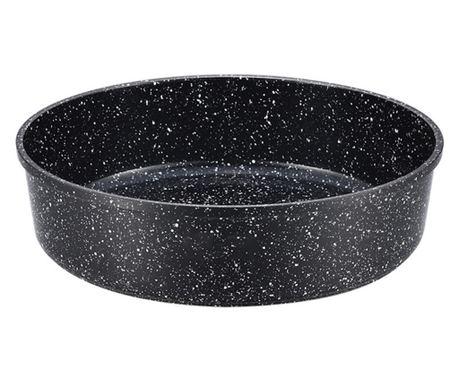 Στρογγυλό ταψί ψησίματος Oliver Voltz OV54322C30, 30x7 cm, Κεραμική-μαρμαρένια επίστρωση, Μαύρο