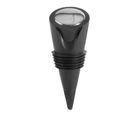 Sada 2 zátek na víno Ibili-Barware, kov/silikon, 6 cm, černá/stříbrná