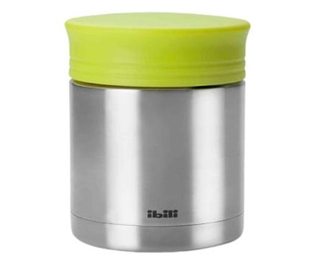 Cutie Food Thermos Ibili - Termosz, Rozsdamentes acél, 450 ml, Ezüst/Zöld