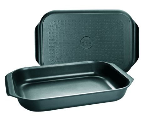 Индукционна алуминиева тава Ibili-Induplus, 40x26x6,5 см, черна