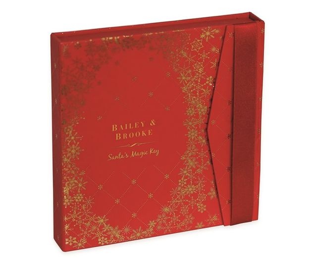 Елегантна метална украса в кутия - Дядо Коледа с вълшебния ключ